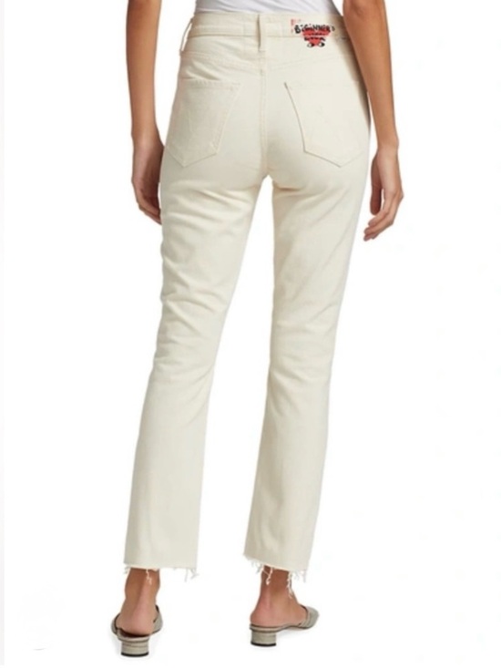 MOTHER Denim - MOTHER Cream Straight-Leg High-Rise Jeans